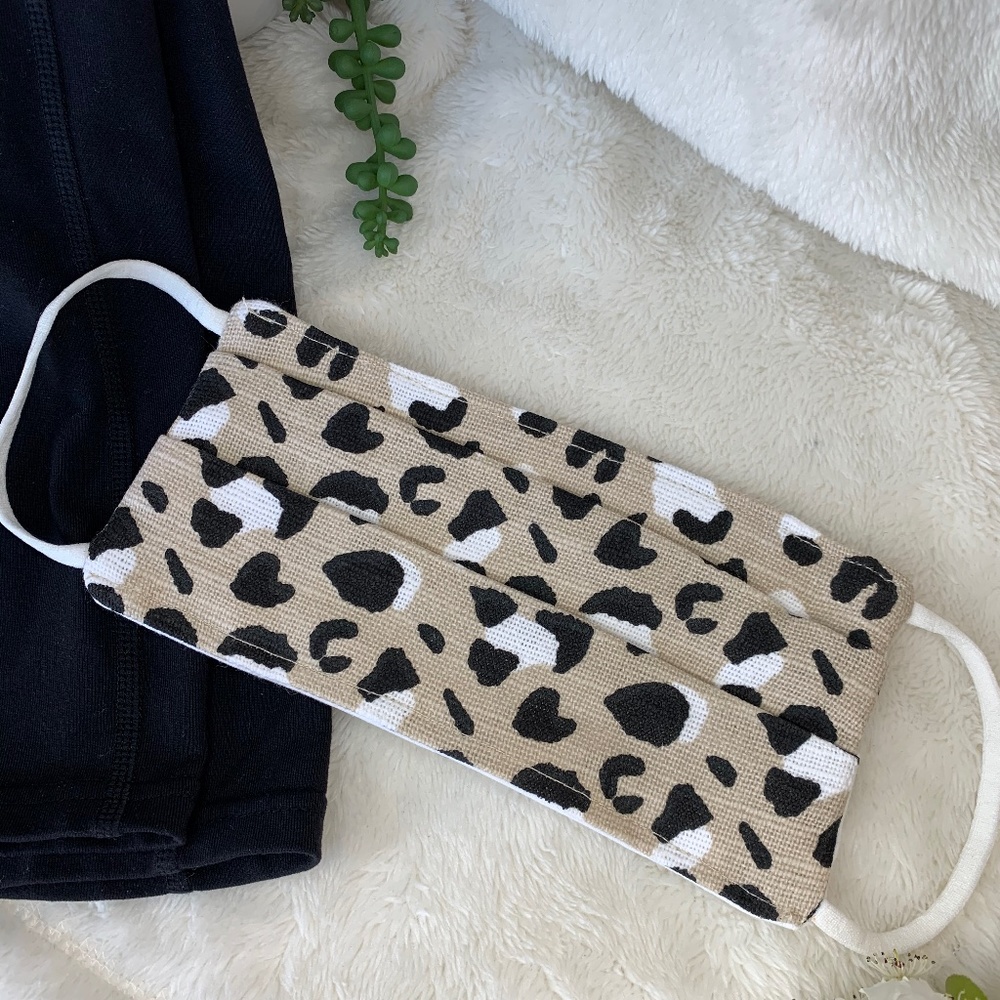 Face Covering, Face Mask 100% cotton Leopard Print